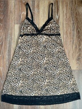 NWOT Rampage Intimates Leopard Print Silky Nightie Size Small